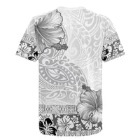 Hawaii Hibiscus With White Polynesian Pattern Rugby Jersey