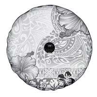 Hawaii Hibiscus With White Polynesian Pattern Spare Tire Cover LT05 - Polynesian Pride