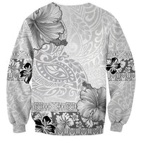 Hawaii Hibiscus With White Polynesian Pattern Sweatshirt LT05 - Polynesian Pride