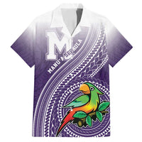 Personalized Manua High School Family Matching Off Shoulder Short Dress and Hawaiian Shirt Polynesian Tribal Pattern LT05 Dad's Shirt - Short Sleeve Purple - Polynesian Pride