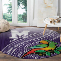 Manua High School Round Carpet Polynesian Tribal Pattern