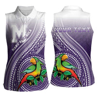 Personalized Manua High School Women Sleeveless Polo Shirt Polynesian Tribal Pattern