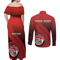Personalized Fagaitua High School Couples Matching Off Shoulder Maxi Dress and Long Sleeve Button Shirt Polynesian Tribal Pattern LT05 - Polynesian Pride