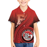 Personalized Fagaitua High School Family Matching Short Sleeve Bodycon Dress and Hawaiian Shirt Polynesian Tribal Pattern