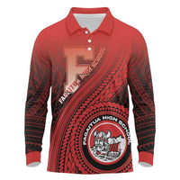 Personalized Fagaitua High School Long Sleeve Polo Shirt Polynesian Tribal Pattern
