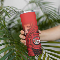 Personalized Fagaitua High School Skinny Tumbler Polynesian Tribal Pattern