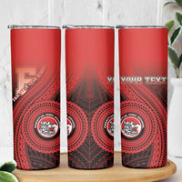 Personalized Fagaitua High School Skinny Tumbler Polynesian Tribal Pattern
