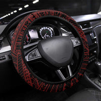 Fagaitua High School Steering Wheel Cover Polynesian Tribal Pattern LT05 Universal Fit Red - Polynesian Pride