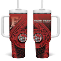 Personalized Fagaitua High School Tumbler With Handle Polynesian Tribal Pattern LT05 One Size: 40 oz Red - Polynesian Pride