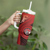 Personalized Fagaitua High School Tumbler With Handle Polynesian Tribal Pattern LT05 - Polynesian Pride