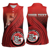 Personalized Fagaitua High School Women Sleeveless Polo Shirt Polynesian Tribal Pattern