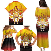 Tahiti Heiva Festival Family Matching Puletasi and Hawaiian Shirt Tahitian Vahine Plumeria Flowers