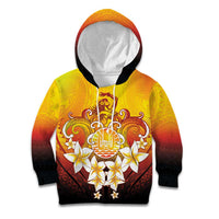 Tahiti Heiva Festival Kid Hoodie Tahitian Vahine Plumeria Flowers