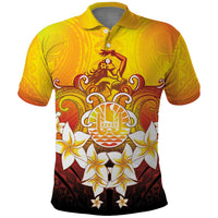 Tahiti Heiva Festival Polo Shirt Tahitian Vahine Plumeria Flowers