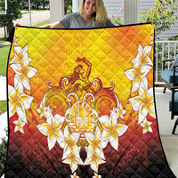 Tahiti Heiva Festival Quilt Tahitian Vahine Plumeria Flowers