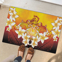 Tahiti Heiva Festival Rubber Doormat Tahitian Vahine Plumeria Flowers