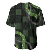 Hawaiian Quilt Baseball Jersey Pele Hair Hinahina Lei Black Version LT05 - Polynesian Pride