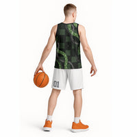 Hawaiian Quilt Basketball Jersey Pele Hair Hinahina Lei Black Version