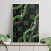 Hawaiian Quilt Canvas Wall Art Pele Hair Hinahina Lei Black Version LT05 - Polynesian Pride