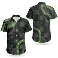 Hawaiian Quilt Couples Matching Mermaid Dress and Hawaiian Shirt Pele Hair Hinahina Lei Black Version LT05 - Polynesian Pride