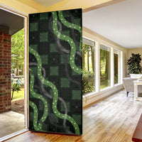Hawaiian Quilt Door Cover Pele Hair Hinahina Lei Black Version