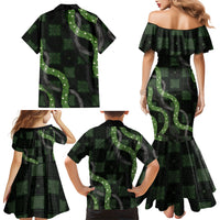 Hawaiian Quilt Family Matching Mermaid Dress and Hawaiian Shirt Pele Hair Hinahina Lei Black Version LT05 Mom's Dress Black - Polynesian Pride