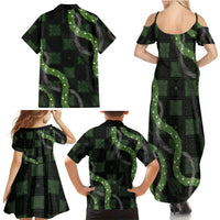 Hawaiian Quilt Family Matching Summer Maxi Dress and Hawaiian Shirt Pele Hair Hinahina Lei Black Version LT05 Mom's Dress Black - Polynesian Pride