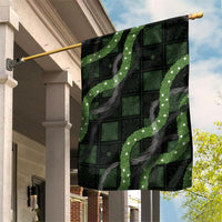 Hawaiian Quilt Garden Flag Pele Hair Hinahina Lei Black Version