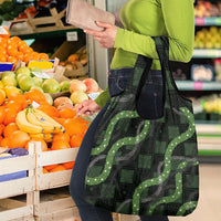 Hawaiian Quilt Grocery Bag Pele Hair Hinahina Lei Black Version LT05 - Polynesian Pride