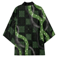 Hawaiian Quilt Kimono Pele Hair Hinahina Lei Black Version LT05 - Polynesian Pride