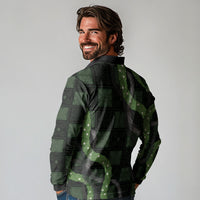 Hawaiian Quilt Long Sleeve Polo Shirt Pele Hair Hinahina Lei Black Version LT05 - Polynesian Pride