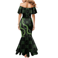 Hawaiian Quilt Mermaid Dress Pele Hair Hinahina Lei Black Version LT05 - Polynesian Pride