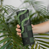Hawaiian Quilt Skinny Tumbler Pele Hair Hinahina Lei Black Version