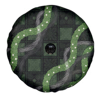 Hawaiian Quilt Spare Tire Cover Pele Hair Hinahina Lei Black Version LT05 - Polynesian Pride