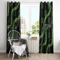 Hawaiian Quilt Window Curtain Pele Hair Hinahina Lei Black Version LT05 - Polynesian Pride