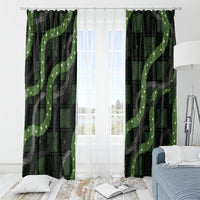 Hawaiian Quilt Window Curtain Pele Hair Hinahina Lei Black Version LT05 - Polynesian Pride