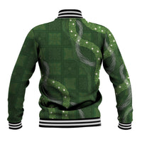Hawaiian Quilt Baseball Jacket Pele Hair Hinahina Lei Green Version