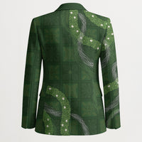 Hawaiian Quilt Blazer Pele Hair Hinahina Lei Green Version