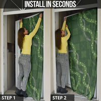 Hawaiian Quilt Door Cover Pele Hair Hinahina Lei Green Version LT05 - Polynesian Pride