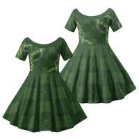 Hawaiian Quilt Family Matching Summer Maxi Dress and Hawaiian Shirt Pele Hair Hinahina Lei Green Version LT05 Dad's Shirt - Long Sleeve Green - Polynesian Pride