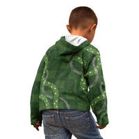Hawaiian Quilt Kid Hoodie Pele Hair Hinahina Lei Green Version LT05 - Polynesian Pride