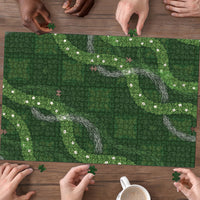 Hawaiian Quilt Puzzle Pele Hair Hinahina Lei Green Version LT05 - Polynesian Pride