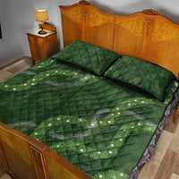 Hawaiian Quilt Quilt Bed Set Pele Hair Hinahina Lei Green Version