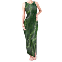 Hawaiian Quilt Tank Maxi Dress Pele Hair Hinahina Lei Green Version LT05 Women Green - Polynesian Pride