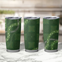 Hawaiian Quilt Tumbler Cup Pele Hair Hinahina Lei Green Version LT05 - Polynesian Pride