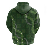 Hawaiian Quilt Zip Hoodie Pele Hair Hinahina Lei Green Version LT05 - Polynesian Pride