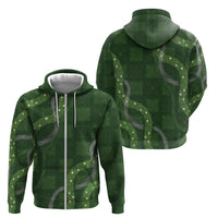Hawaiian Quilt Zip Hoodie Pele Hair Hinahina Lei Green Version LT05 - Polynesian Pride