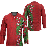 Tonga Language Week Hockey Jersey Heilala Floral Red