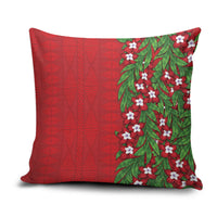 Tonga Language Week Pillow Cover Heilala Floral Red LT05 Red - Polynesian Pride