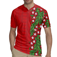 Tonga Language Week Rugby Jersey Heilala Floral Red